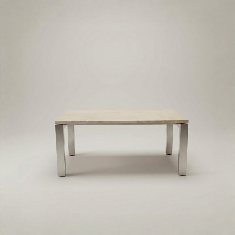 Hiru Couchtisch aus Edelstahlgestell mit Steinplatte Daino Royale