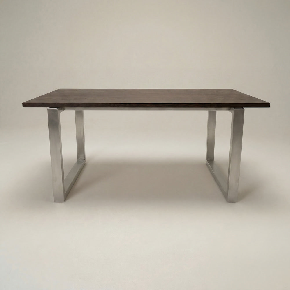 Couch und Sofa Tisch mit dunkler Wenge Holzplatte nd Edelstahl