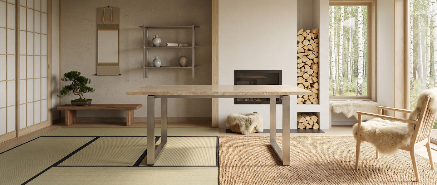 iki hus - Minimalistische Möbel aus Edelstahl im Japandi Stil